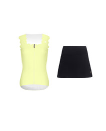 RIVANELLE short jersey and skirt - SCALLESSA - black/yellow